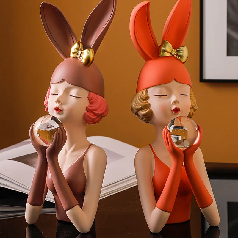 

Скандинавский ins Современный хрустальный шар для девочек скульптура для гостиной ТВ кабинета настольная Статуэтка украшение для комнаты для девочки подарок на день рождения и свадьбу