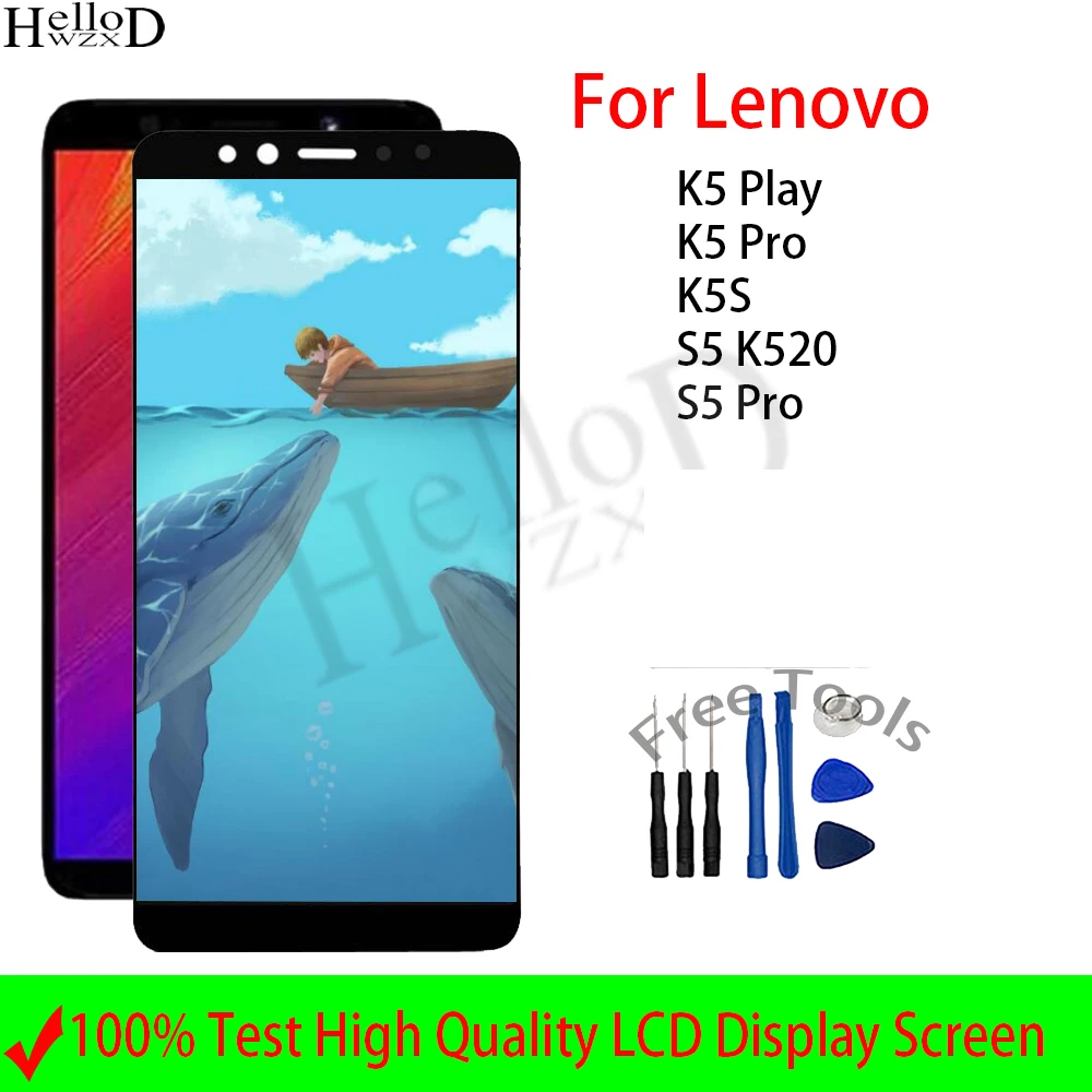 ЖК-дисплей с сенсорным экраном и дигитайзером в сборе для Lenovo K5S K5 Pro K5 Play S5 Pro S5 K520 Сенсорная панель инструменты для сборки