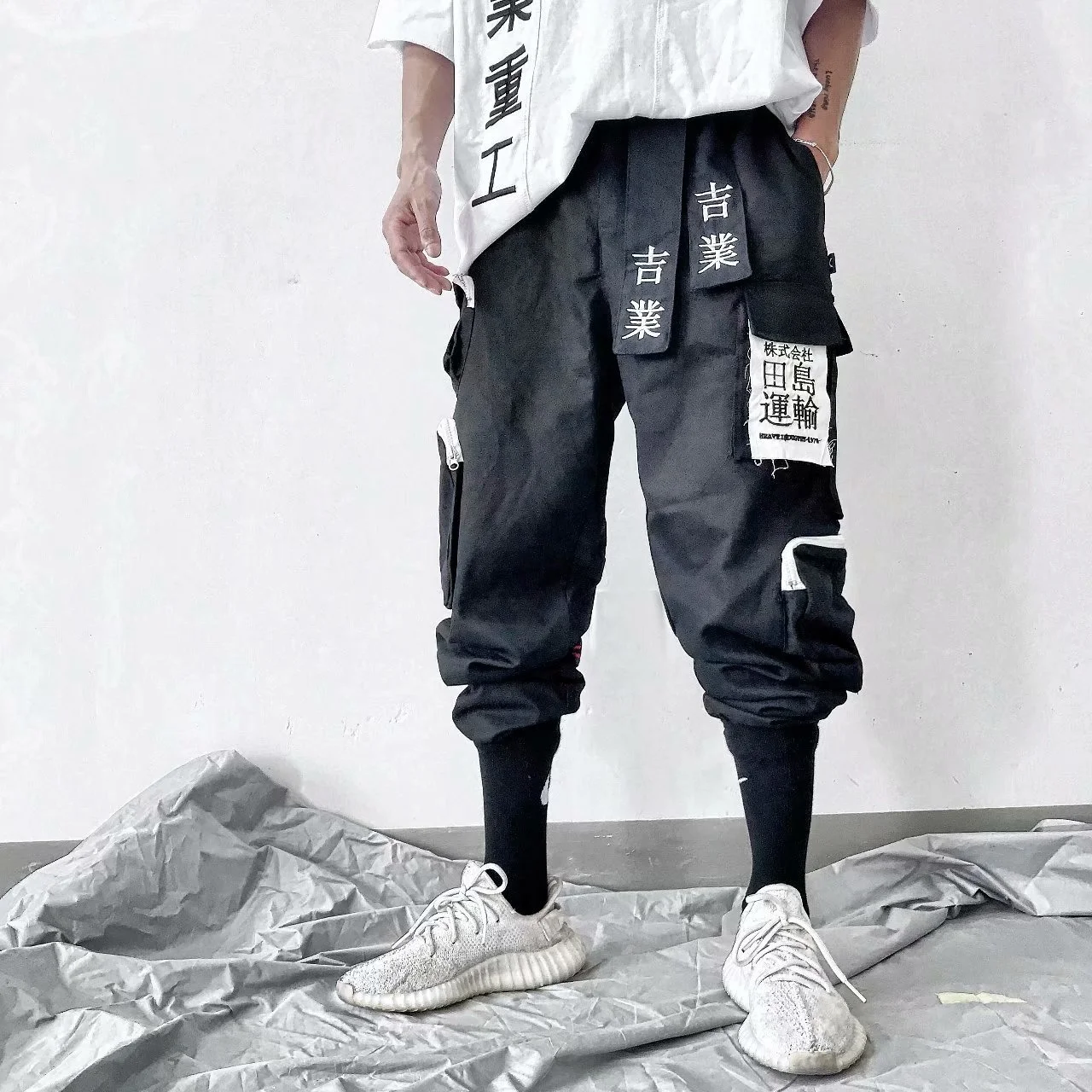

2023 women/Men's clothes Harajuku Overalls Cargo Pants More bag trousers Jogger Pants Ribbon Hip hop loose comfortable streetwea