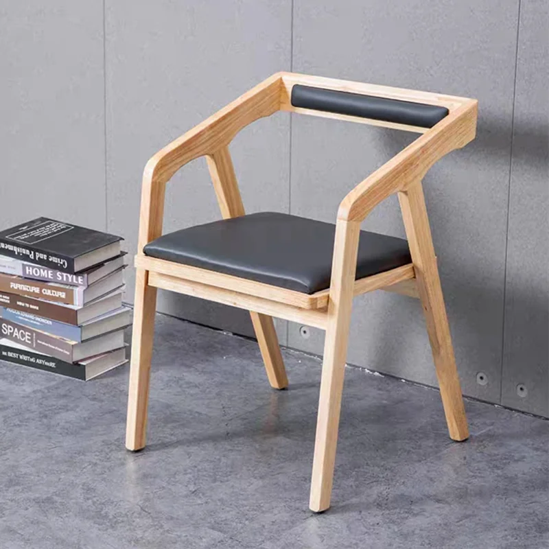 

Wooden Arm Accent Chair Kitchen Nordic Bistro Restaurant Chairs Kitchen Modern Party Silla Plegable Balcony Furniture SQCYH