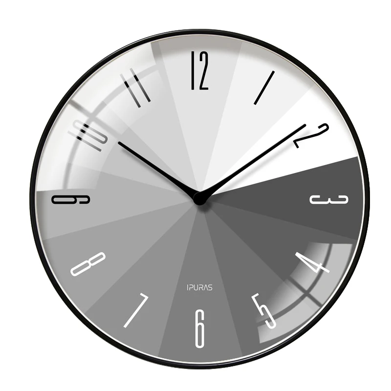 

Часы настенные кварцевые, классические элегантные круглые черные, тихие, для гостиной, спальни, домашний декор, серый цвет, EA60WC
