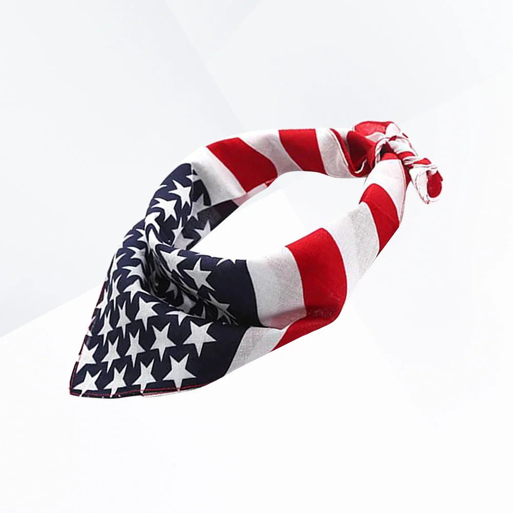 

Triangle Bandana American Flag Bandanas Scarf Detachable Multifunction Bib Neckerchief Accessories Collar For