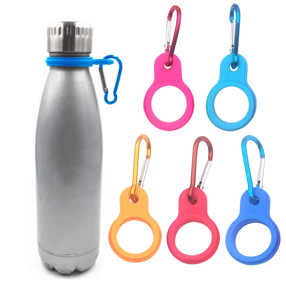

Silicone Sports Kettle Buckle Hook Outdoor Mountaineering Climbing Water Bottle Holder Carabiner Camping Hiking Tools 55x37mm