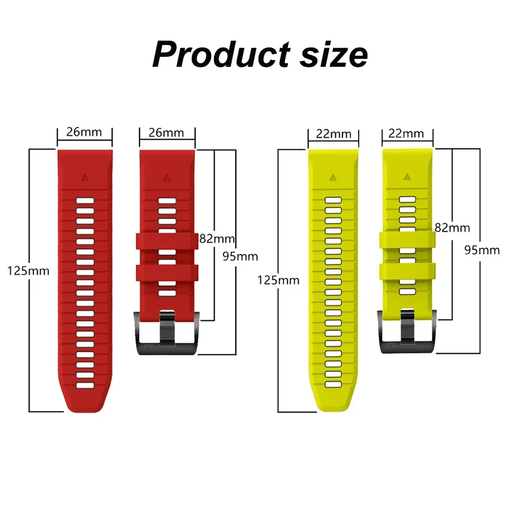 Ремешок силиконовый Quickfit 22 дюйма 26 мм для Garmin touchs70 S62 S60 Instinct 2X Forerunner 965 955 945 Epix Pro 2
