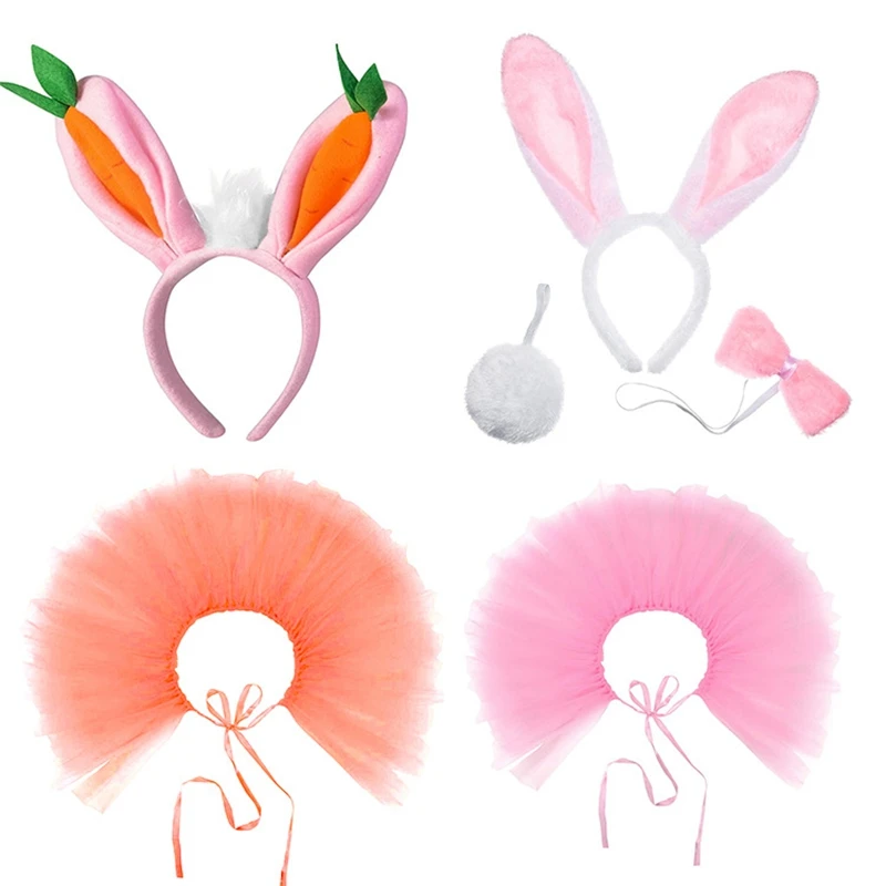 

Easter Party Decorations Supplies Rabbit Ear Hoop Happy Easter Bunny Carrot Headband Baby Shower Decor Gifts