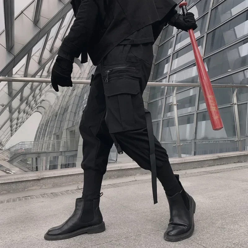 Японские модные черные брюки мужские уличные удобные спортивные мотоциклетные