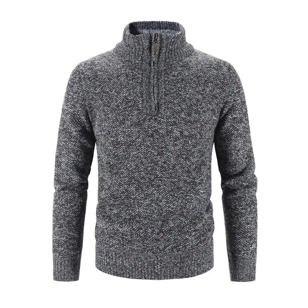 Мужской свитер пальто эластичный кардиган на полумолнии с длинными рукавами и