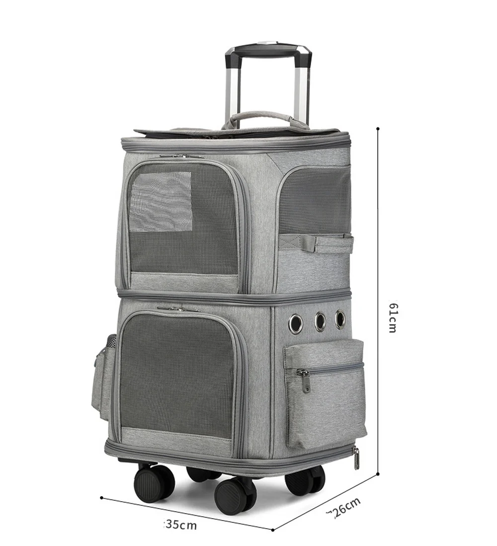 Купить Двухслойная Сумка-тележка для домашних животных, портативная уличная телескопическая тянущаяся удочка, чехол для кошки, переноска для дома... Продажа Двухслойная Сумка-тележка для домашних животных, портативная уличная телескопическая тянущаяся удочка, чехол для кошки, переноска для дома...