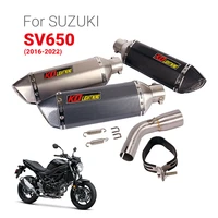 motorcycle exhaust system for suzuki sv650 2016 2022 51mm exhaust middle link pipe muffler silencer tip slip on stainless steel
