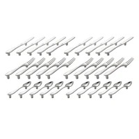 30 Pcs Knife Spoon Fork Kitchen Cabinet Closet Drawer Pull Handles Knobs 3-Inch Center To Center (Silver)