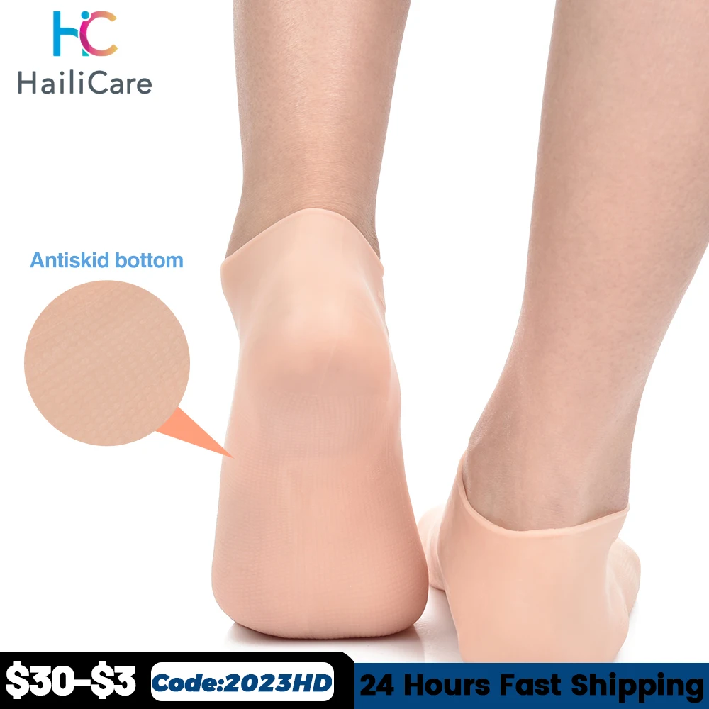 

2Pcs Silicone Foot Care Socks Anti Cracking Moisturizing Gel Socks Cracked Dead Skin Remove Protector Pain Relief Pedicure Tools