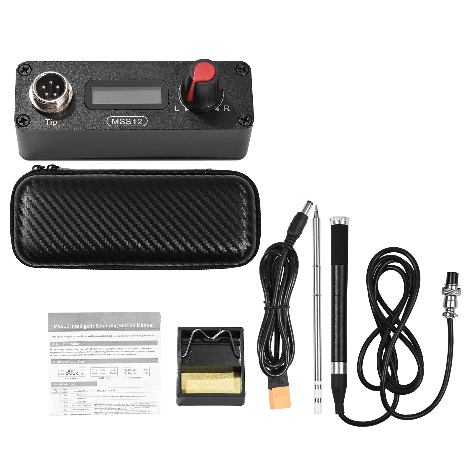 

Паяльная станция MSS12 Mini OLED, портативный Электрический паяльник с чехлом на молнии, поддержка блока питания PD3.0/3S-6S/12V-25V