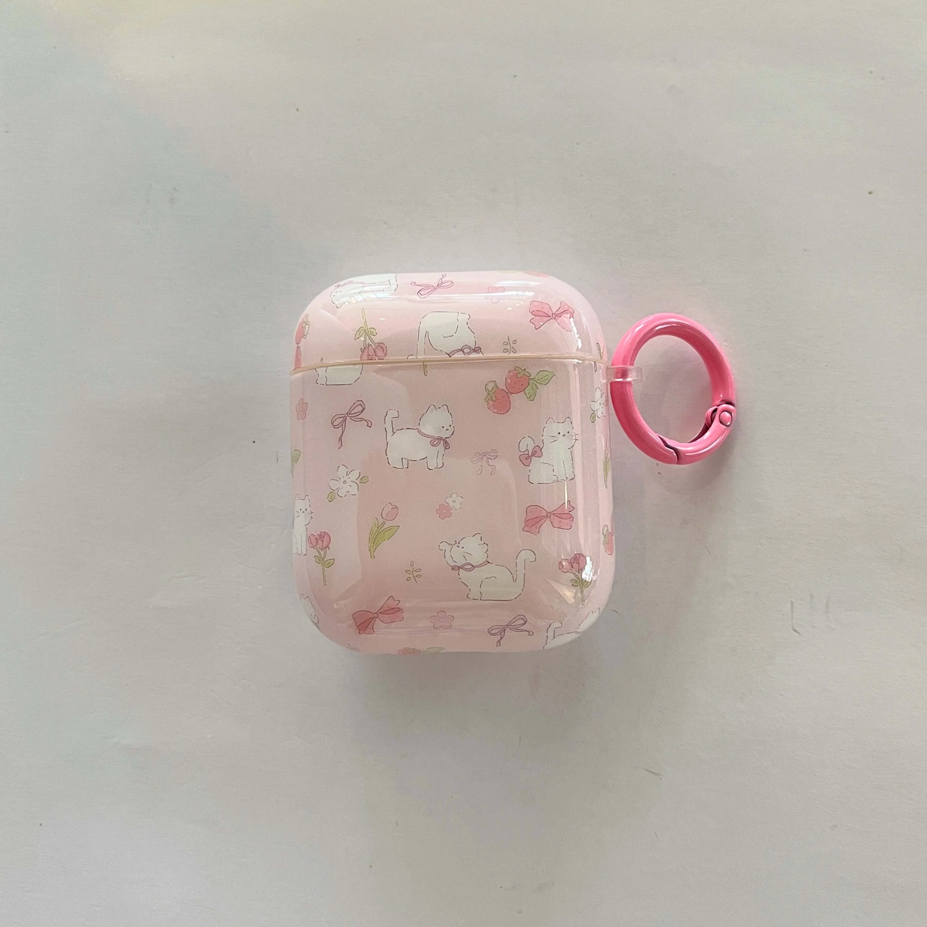 Мультяшные розовые Клубничные коты ins милые imd наушники для apple airpods 1 3 2 pro 2-я