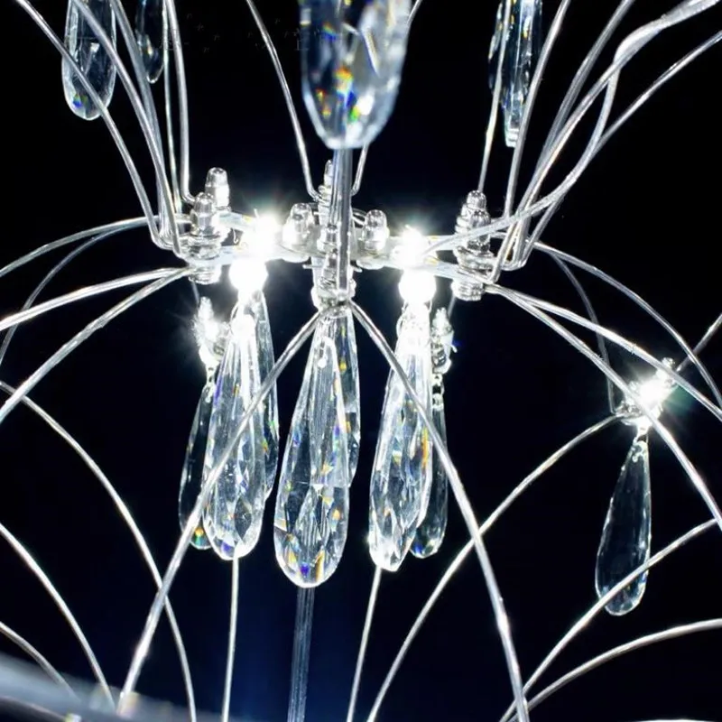 Современные хрустальные подвесные светильники люстра в виде светлячков для