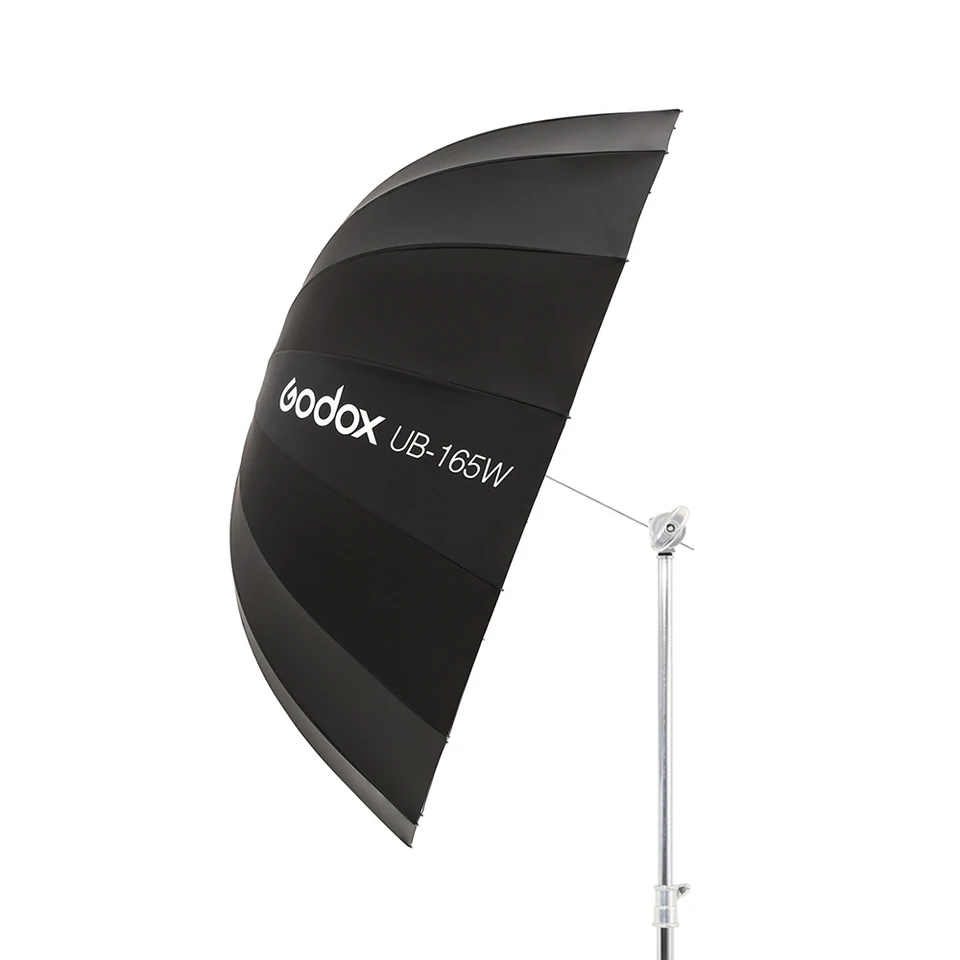 Фото Зонт-рефлектор Godox UB-165W, 65 дюймов (165 см), параболический, черно-белый, для студийного освещения, с диффузорной тканью №4