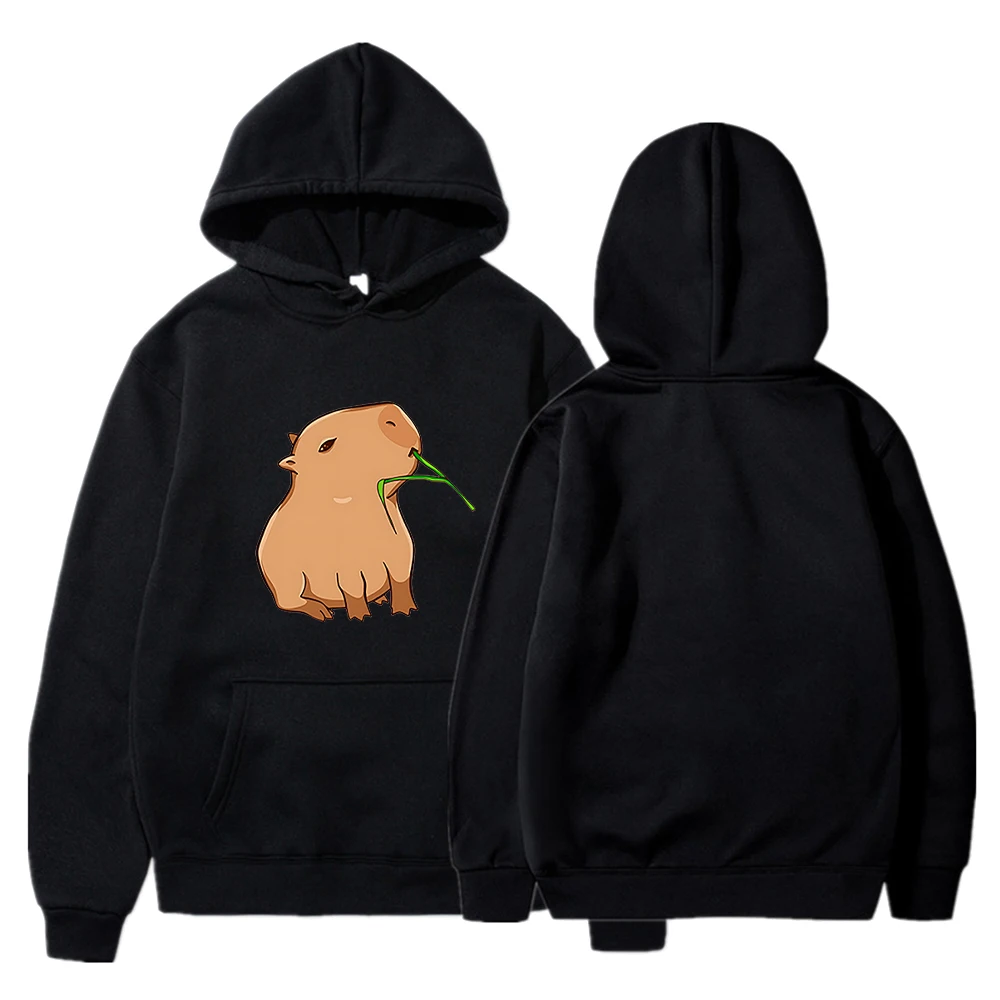 Harajuku Graphic Funny Capybara Print Hoodie Women/Men Kawaii Cartoon Tops Sweatshirt for Girls Unisex FashionHooded Pullovers