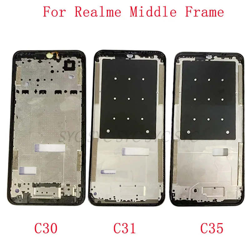 Middle Frame Housing LCD Bezel Plate Panel For Realme C30 C31 C35 LCD Phone Metal LCD Frame Repair Parts