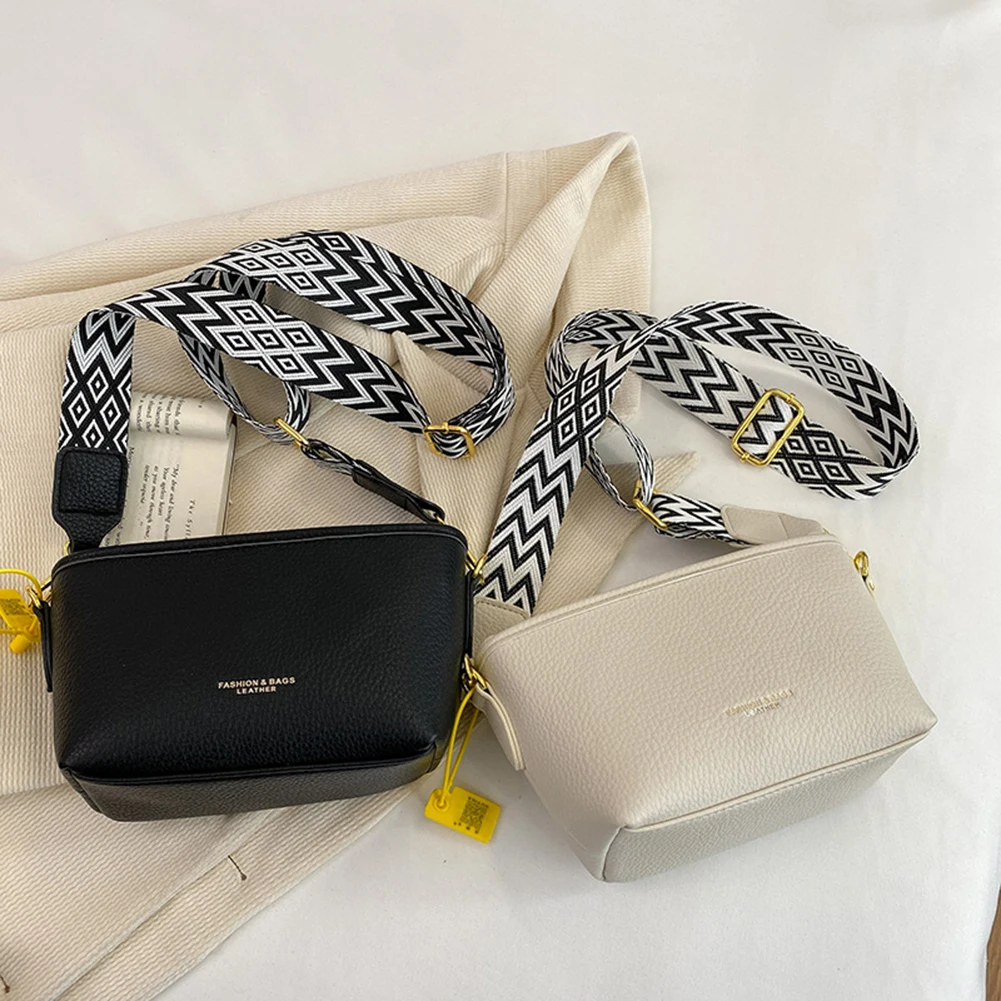 

Casual Shoulder Bag Fashion PU Leather Messenger Bag Women Hobos Bag Simple Solid Color Wide Strap Crossbody Bag Handbags