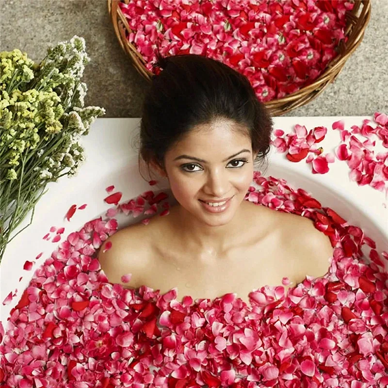 

50G Pack Dried Rose Petals Natural Flower Bath Spa Whitening Shower Dry Rose Flower Petal Bathing Relieve Fragrant Body Massager