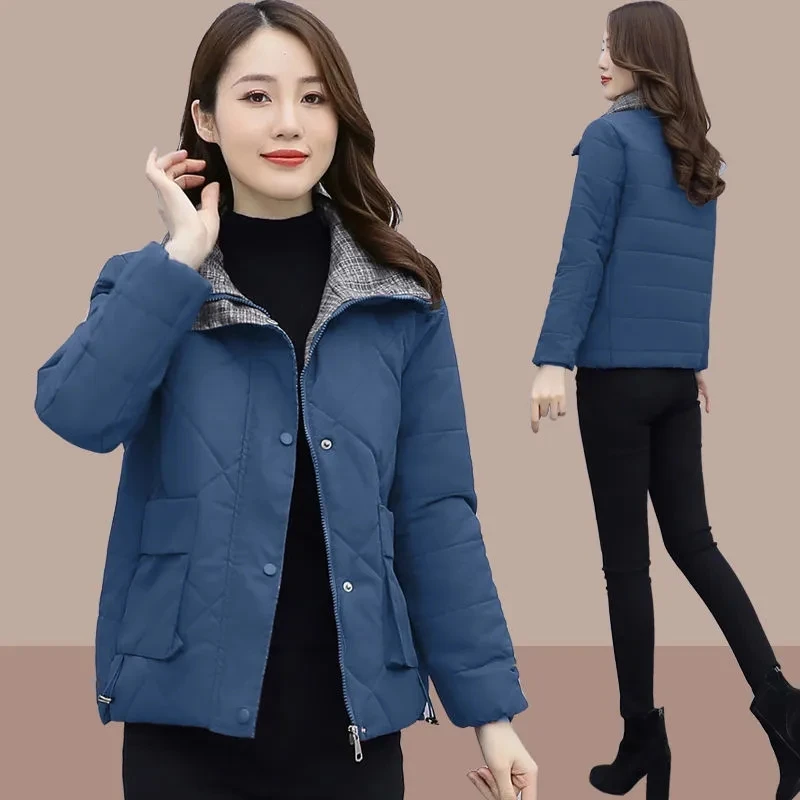 Down Cotton Coat Womens 2022 New Winter Fashion Slim All-match Padded Jacket Women Casual Large Size Short Thick Warm Parkas