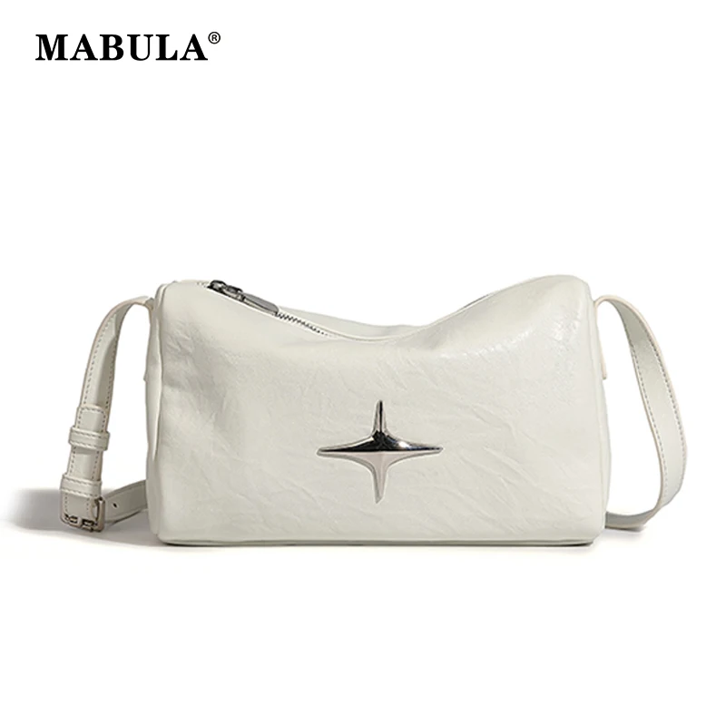 

MABULA Simple Design Women Shoulder Bags Soft Leather High Quality Crossbody Bag Female Solid Phone Purse Small Tote Handbag