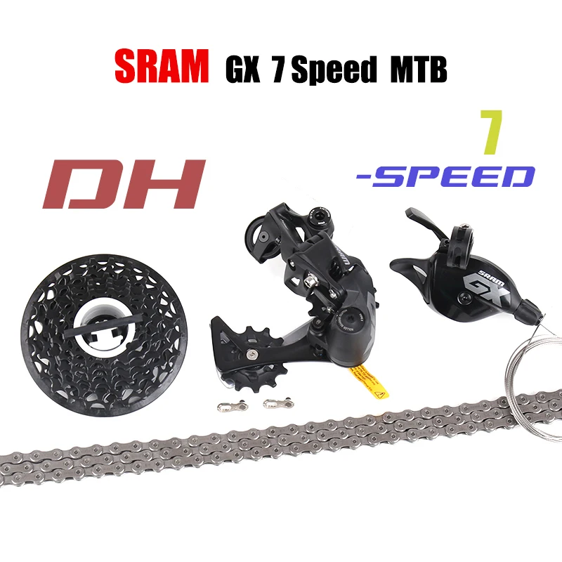 

2020 SRAM Горный велосипед DH горный комплект 7-скоростной GX переключатель передач задний переключатель маховик 11-25 цепь PC1110 складной велосипед