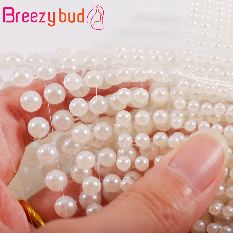 

Pearl Nail Art Decoration Sticker 3mm-6mm DIY Body Art Makeup Temporary Tattoo Sticker Self Adhesive 3D Manicure Tools