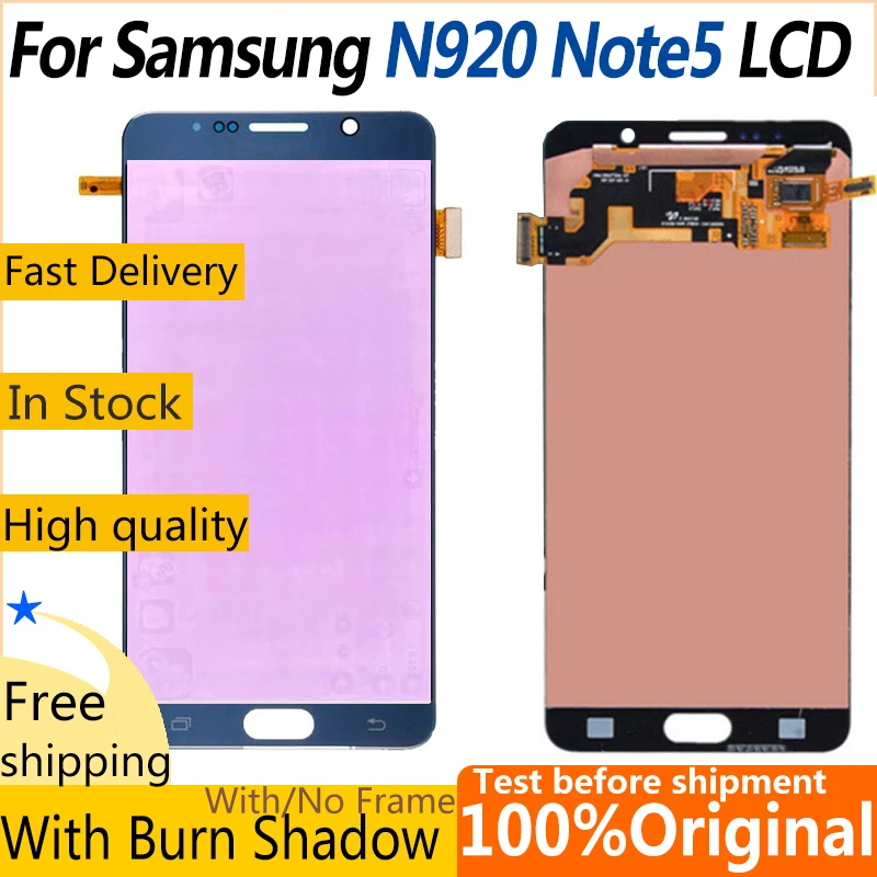 Оригинальный ЖК-дисплей Note5 Amoled 5 7 дюйма для SAMSUNG Galaxy Note панель N920 N920F N920A N920C