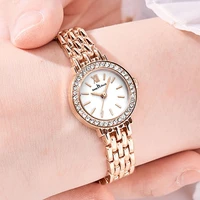 luxury rose gold quartz women watches rhinestone top brand wristwatch fashion ladies watch dial simple mesh female watches gifts