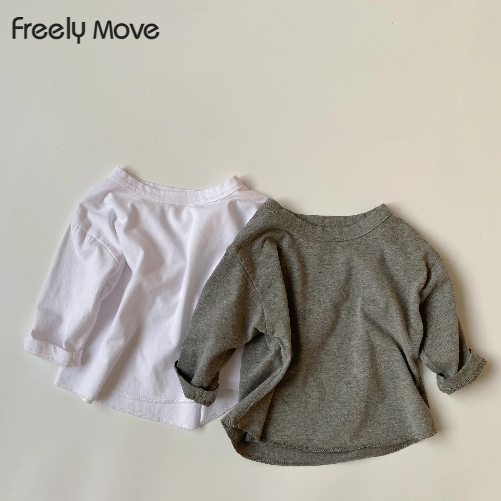 

Freely Move Long Sleeves Kids Children T Shirt Boys Girls Toddler Infant Baby Clothing T-Shirts Tops Tees Shirt Children Clothes