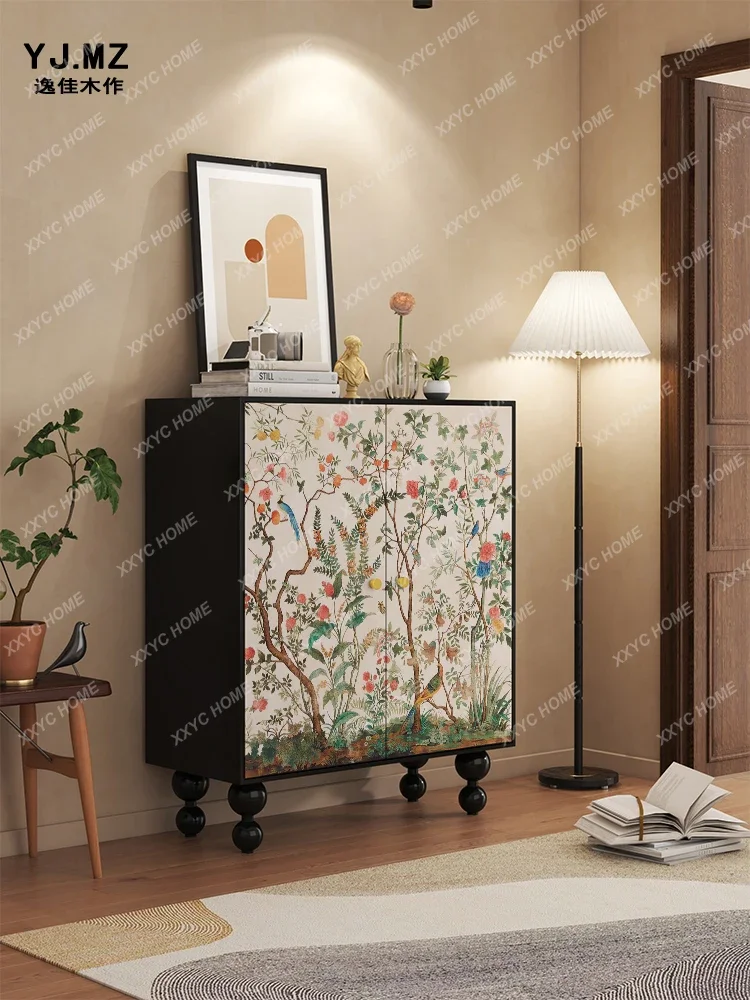 Цветы и птицы твердые строительные элементы домашний шкаф для столовой вход