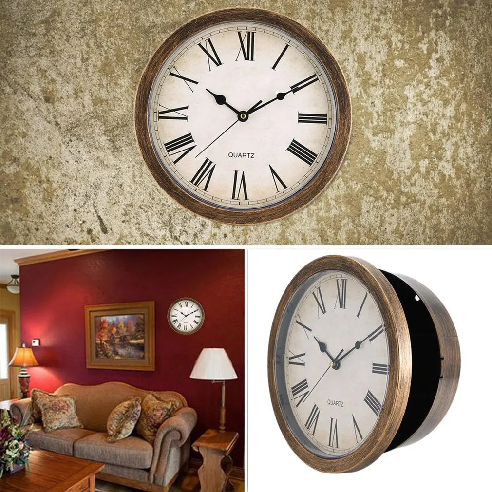 

Vintage Wall Clock Safe Box Secret Storage Box Wall Clock Safe Money Jewelry Valuables Storage Box Home Decoration