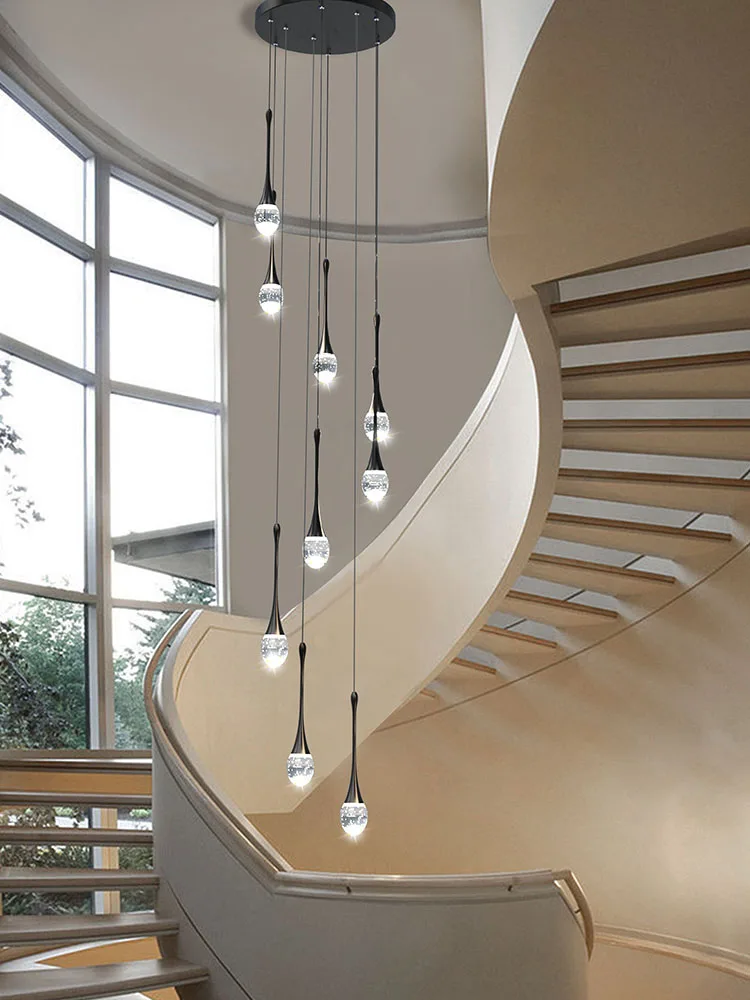 

Chandelier Loft Living Room Luxury Crystal Lamp Modern Pendant Light Dining Table Light Luster Staircase Chandeliers