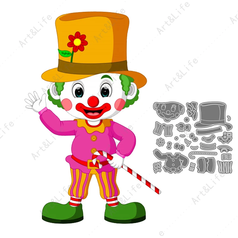 Забавный шут новые металлические Вырубные штампы трафареты клоуна фокусника для