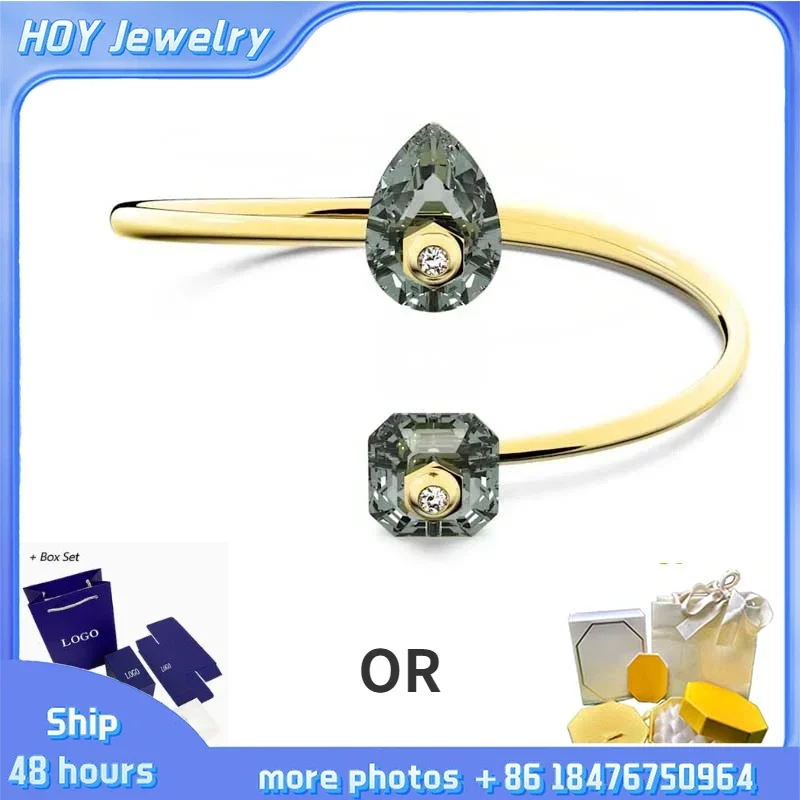 Браслет из нержавеющей стали с нуля и смешанными драгоценными камнями