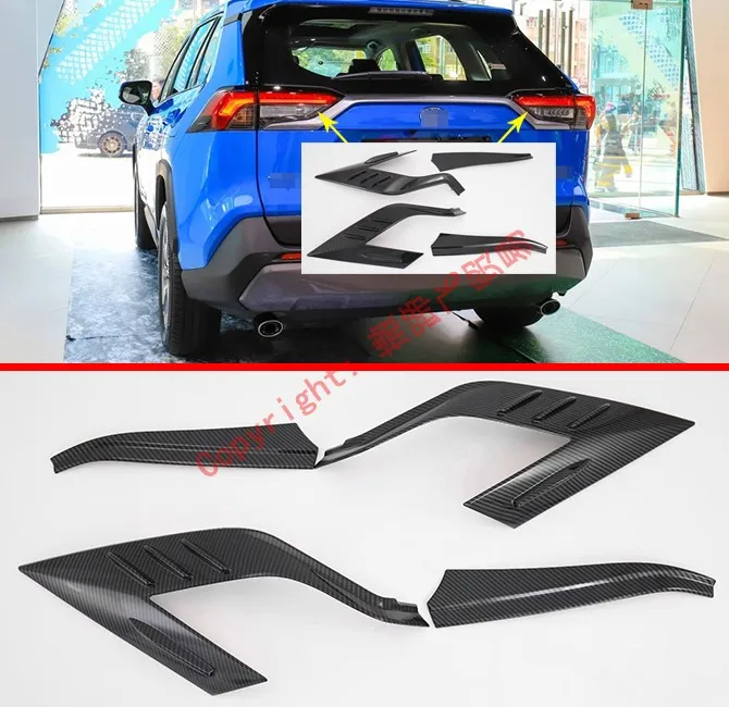

Carbon Fiber Style Tail light Cover Trim For Toyota Rav4 2019 2020 Car Accessories Stickers