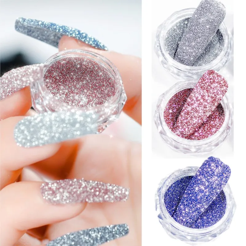 

1-Jar Fairy Suger Powder Nail Crystal Diamond Glitter Shiny Chrome Pigment Holographic Glitter Dust Manicure Nail Art Decoration