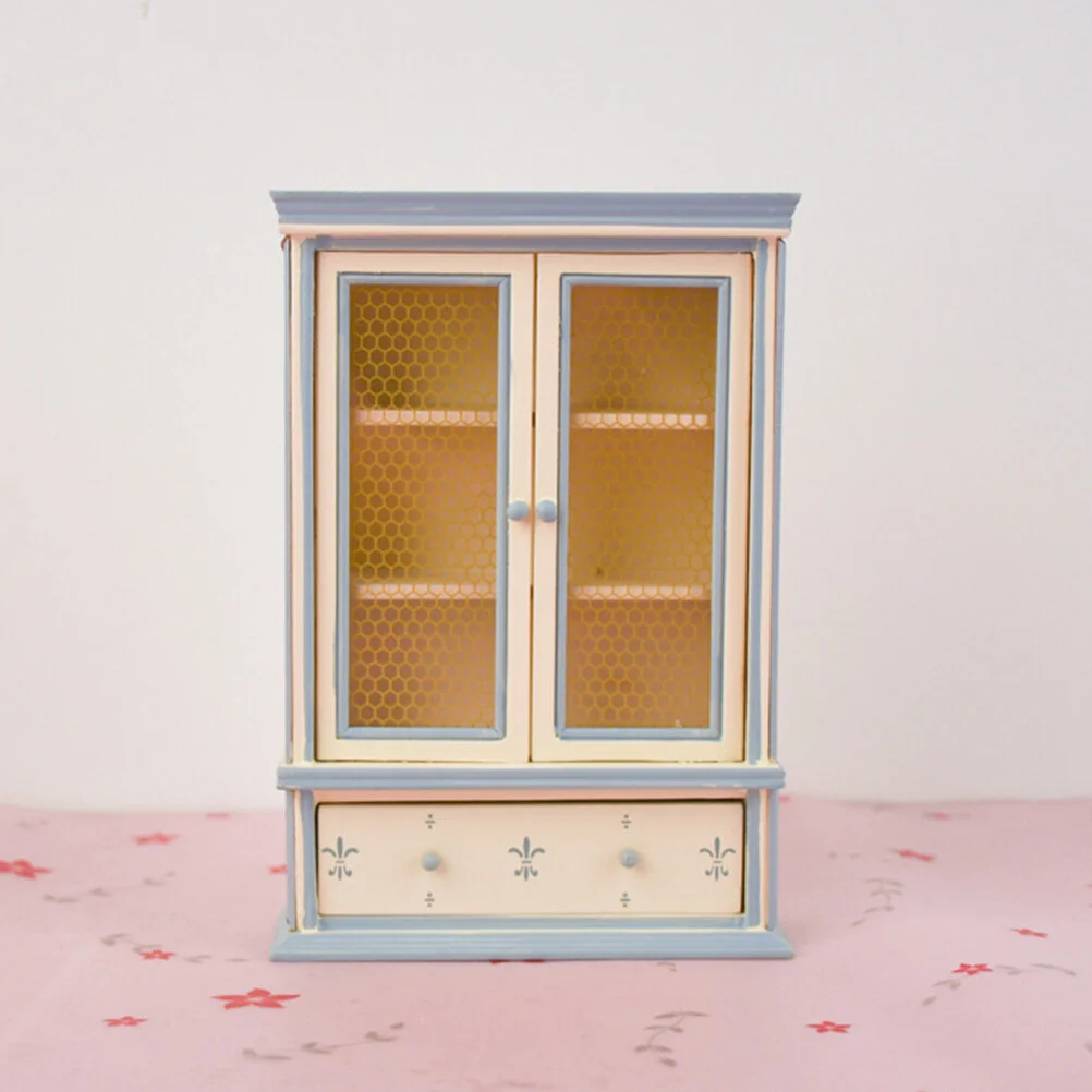 

Wooden Miniature Display Cabinet Furniture Bookcase Accessories Bookshelf