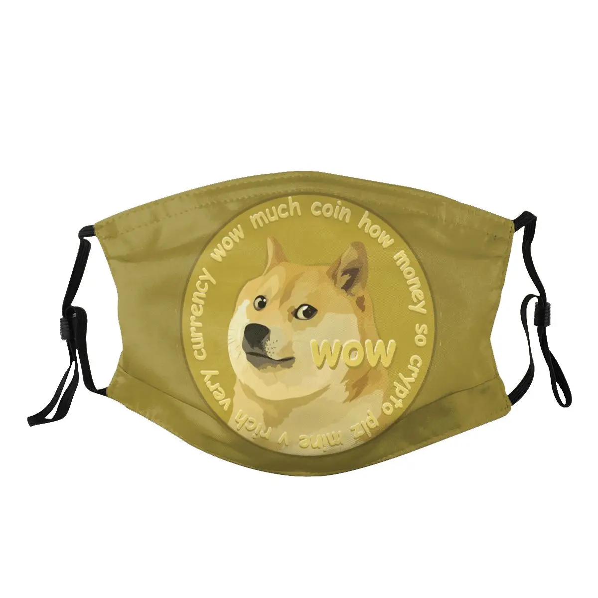 

Anime Doge Coin Activated Carbon Filter Mask Nerdy Currency False Front