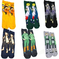 naruto cartoon anime socks mid tube socks namikaze minato tsunade might guy uchiha sasuke recreational motion high popularity