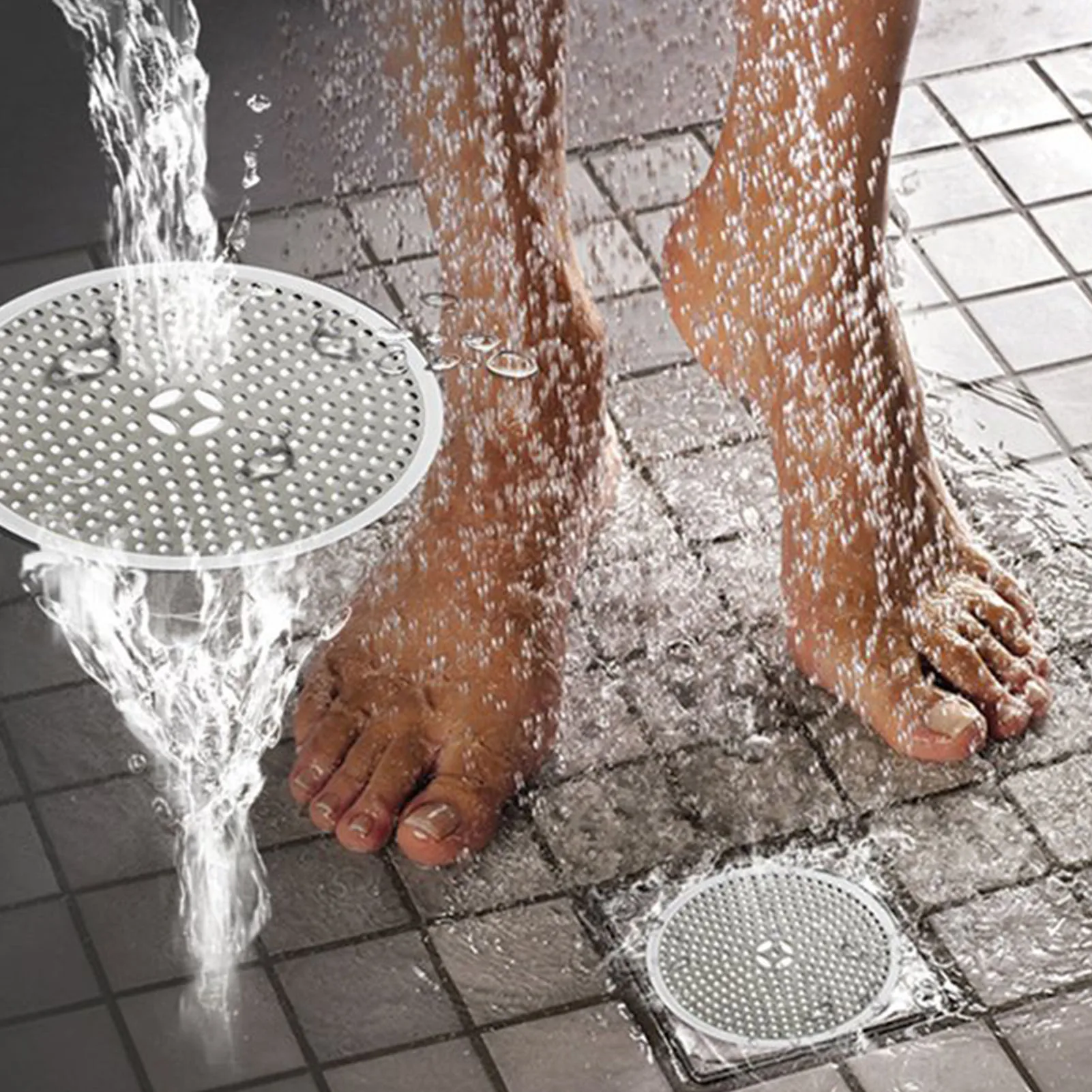 

Stainless Steel Hair Catcher Shower Hair StopperShower Floor Drain For Bathroom Kitchen Dense Holes Effortless Installation