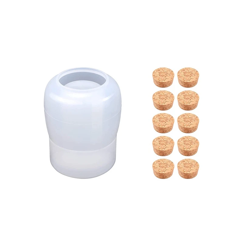 

Resin Silicone Jar Molds, Round Jar Epoxy Casting Mold For DIY Storage Bottle, Candy Container, Candle Holder