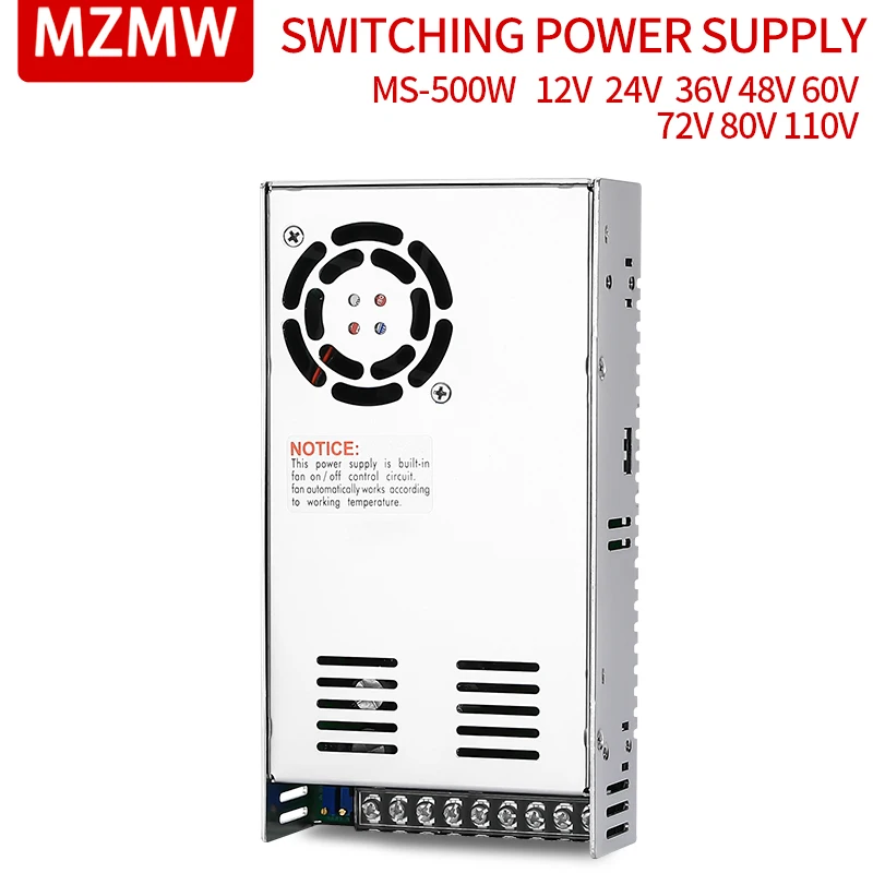 

Высокомощный импульсный источник питания постоянного тока, светодиодный MS-500W-12V 24 В, 36 В, 48 В, трансформатор переменного тока в постоянный то...