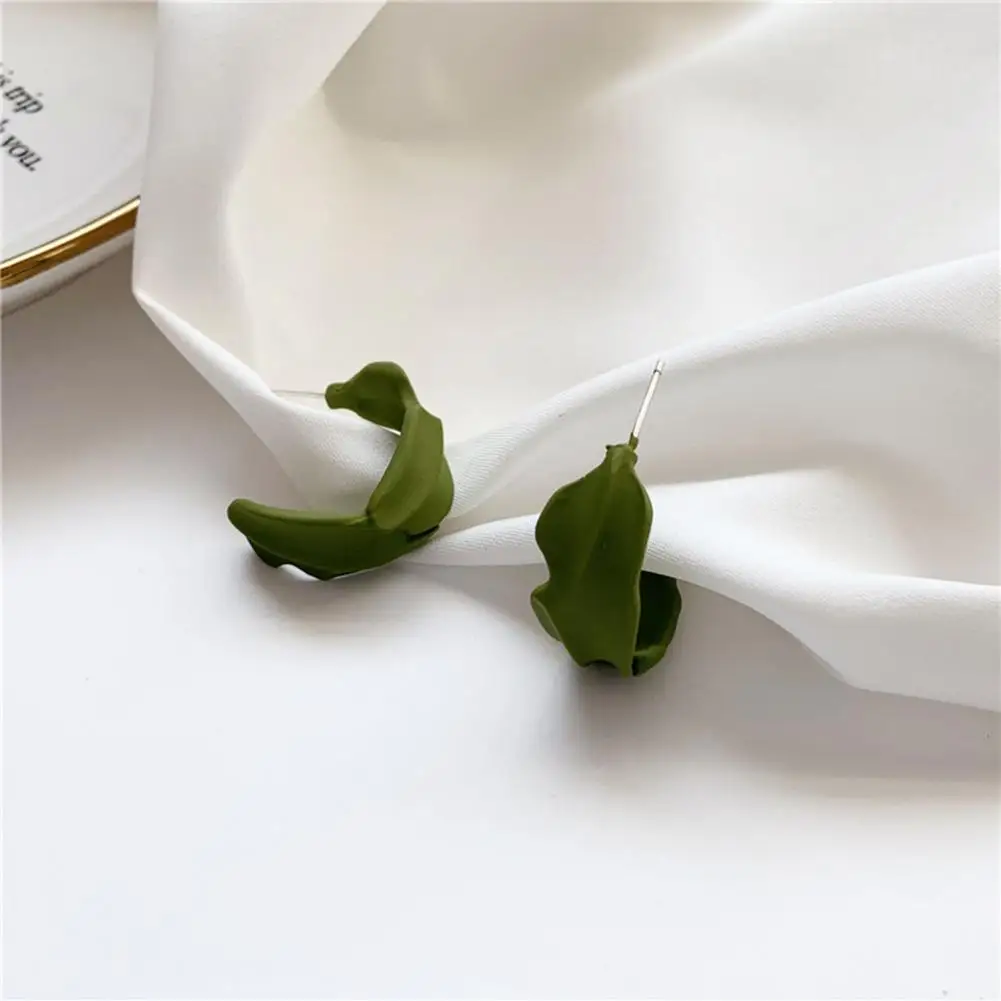 

Women Earrings Unique Jewelry Charming Summer Green C Shape Stud Earrings for Work Stud Earrings Hoop Earrings