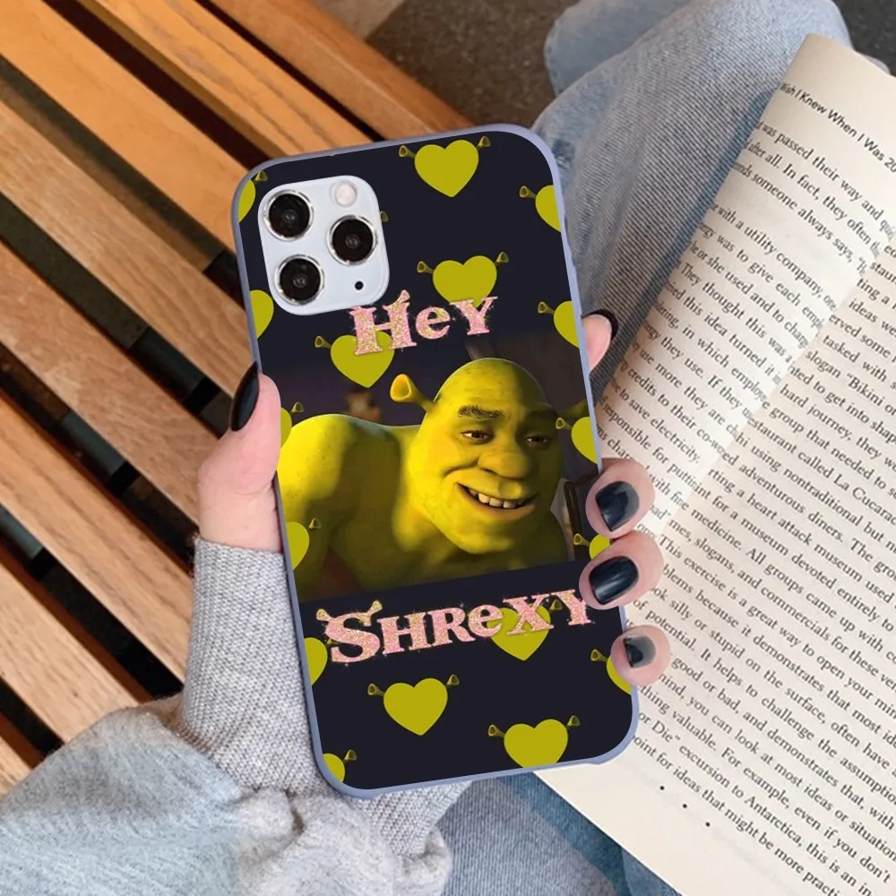 Cartoon Moive S-shreks Phone Case For IPhone 14 11 12 13 Mini Pro Xs Max 8 7 6 6S Plus X XR Solid Candy Color