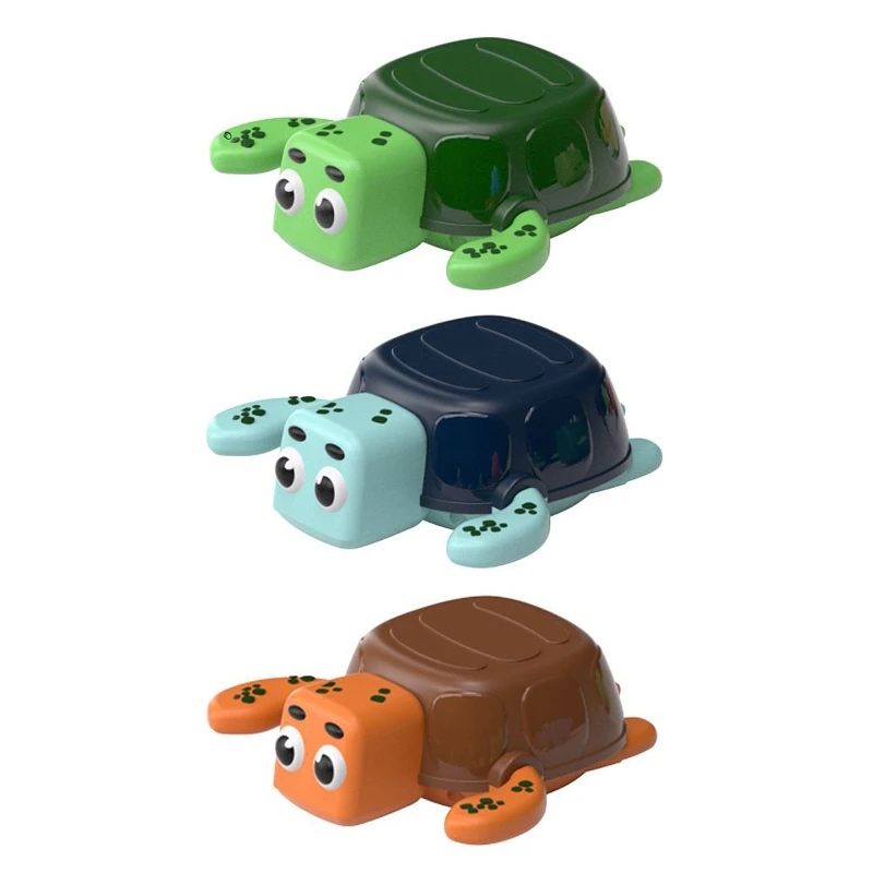 Clockwork Turtle Baby Bath Toy Winding Toy Educational Wind-up Water Pool Toy Swimming Tortoise Toy for Infant 4M/6M/12M QX2D
