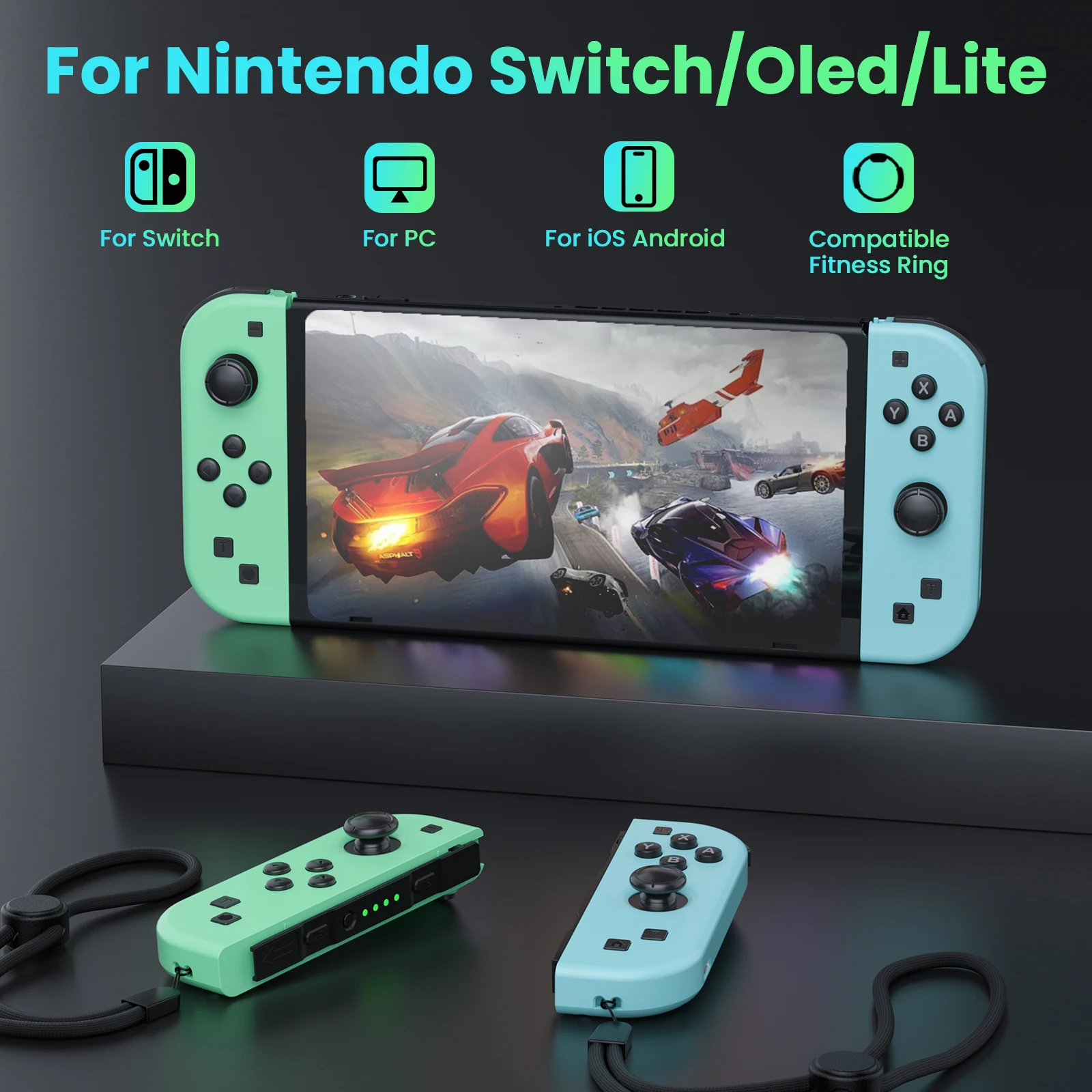 Джойпад для Joycons — беспроводной контроллер Nintendo Switch/OLED/Lite 360° ° Джойстик с двойной