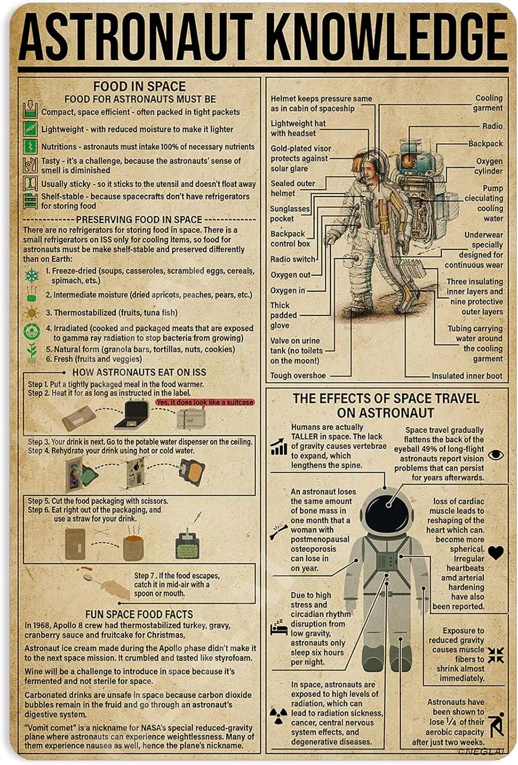 stronut Знания Плакат Metl Sgns Vntge Wll Decor Decortons Frmhoe 16x12 nches