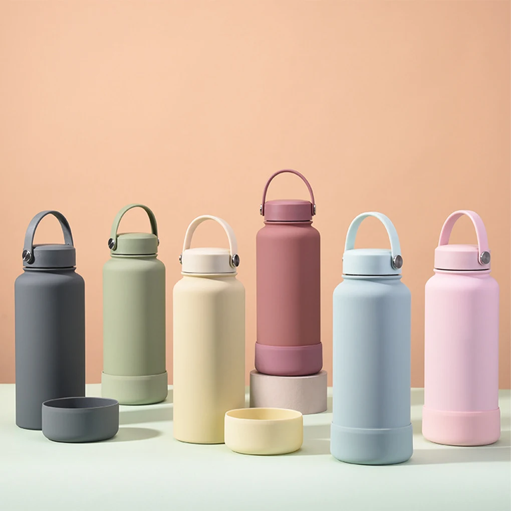 Bottles Stainless Steel Outdoor Supplies Multicolored Smooth Surface Light Pink