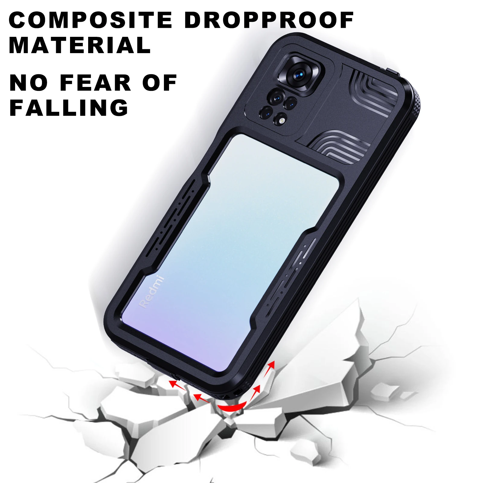 IP68 Waterproof Case On For Xiaomi Redmi Note 11 11S Case Transparent Armor Diving Underwater Swim Outdoor Full Cover Note11